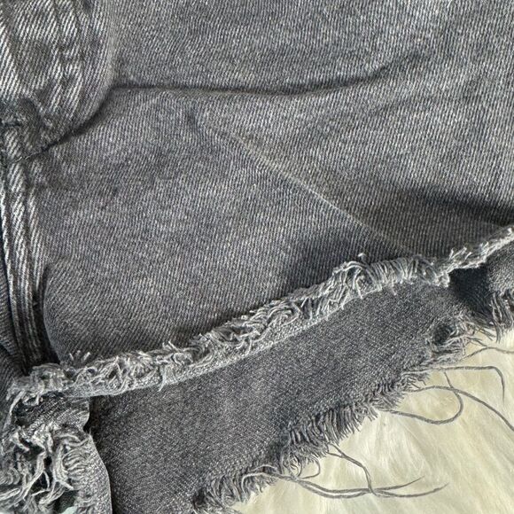 Zara TRF Authentic Denim Black Distressed Cutoff Shorts High Waist Sz 25 - Picture 6 of 7